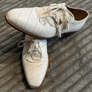 Giorgio Brutini Ivory Leather Square Toe Dress Shoe Size W 8 D/ M 6.5 Nordstrom